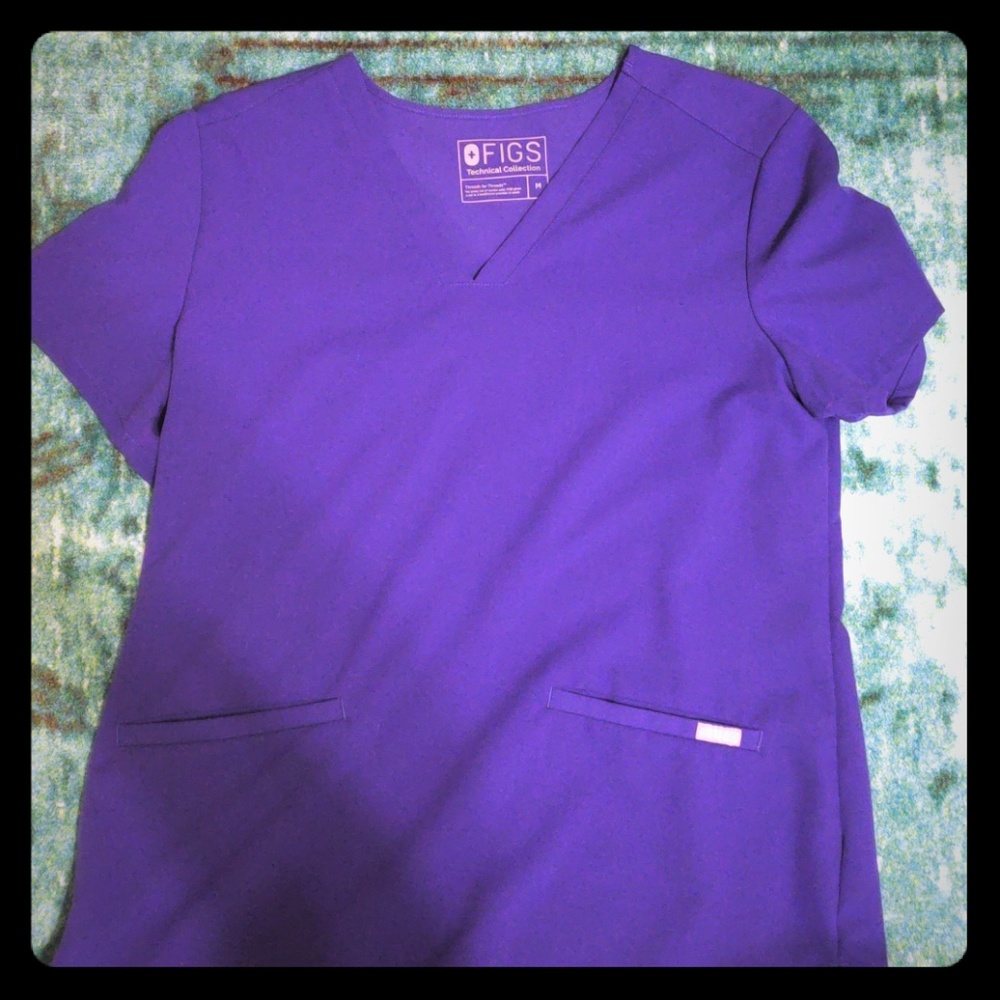 Figs Medium Scrub Top Royal